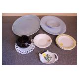 Miscellaneous dinner plates milk glass