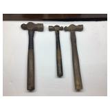 Lot of 3 Ball Peen Hammer