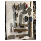 Assortment of concrete trowels