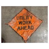 Utility Work Ahead Sign 4ftx4ft