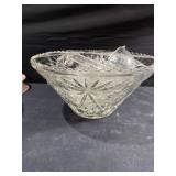 Crystal punch bowl with 12- cups/ lidl and