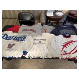 Vintage NFL and collegiate sweatshirts, see