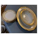 Mortals Plater, serving bowl, and8- dessert plates