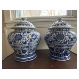 Blue and white Oriental decor