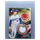 Yoshinobu Yamamoto 2024 Topps Holiday RC Mem Relic