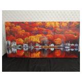 3 pc Canvas art - Autumn Town Landscape