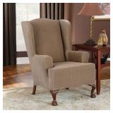 NEW - SureFit Stretch Pinstripe Wing Chair Cover