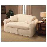 NEW - Madison Two Piece Suede Loveseat Slipcover