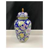 Chinese Floral Enamel Metal Temple Jar