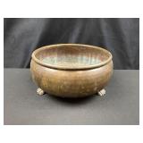 Hammered Copper Footed Bowl