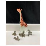 Giraffe Miniature Pewter Figurines Tall Glass one