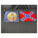 Vintage Flags approx 11"16" w Poles Signs of Age