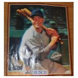 Vintage Lou Gehrig Busch Beer Baseball Poster