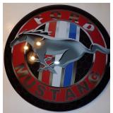 Ford Mustang Metal Button Sign - Measures 16"