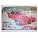 Plymouth Barracuda Cuda Catch It Metal Car Sign -