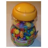 Large Plastic Canister Full of Pop Beads