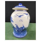 Chinoiserie Blue and White Sailboat and