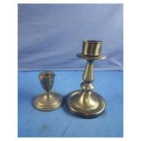 Pewter and metal candle holders