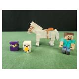 Minecraft Overworld Steve With Gray Horse Mojang