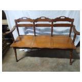 Vintage handmade wood bench 49 x 34.5 x 18