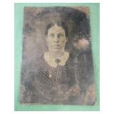 5x7 metal vintage photo of woman