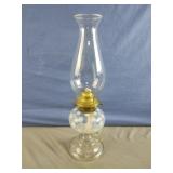 Vintage crystal opal "Coin Spot" oil lamp