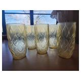 VTG MCM Anchor Hocking Glass MADRID Set/5 Honey