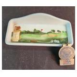 Ceramic Golf Course Coin Key Holder trinket dish,