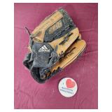 Adidas baseball glove, baseball pin