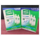 2 boxes of opti free pure moist solution, each