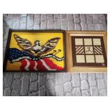 17x13 latch hook eagle wall art, A initial wall