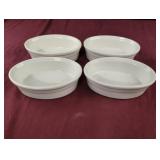 Set of 4 oval ceramic bowls