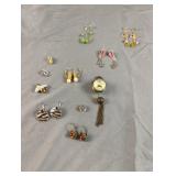 Charms, dangle earrings and clip on earrings