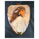 Indian Woman Wall Picture Wood Vintage Arrowhead