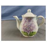 Hand painted hydrangea tea pot