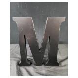 8x9.5 wooden black M initial