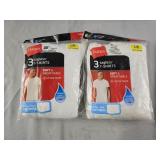 2 Packs of 3 Hanes Tagless T-Shirts Sz- Large