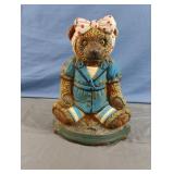 Vintage teddy bear cast iron door stop