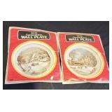 7" two Nevco currier and ives wall plates