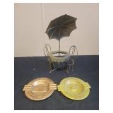 Vintage metal  French Cafe Umbrella Table vtg