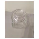 Vintage Slant Glass Counter Jar With Glass Lid