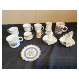 Floral Trinket baskets, teacups and plates