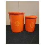 Vintage 1970s orange Tupperware containers