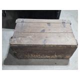 Vintage Wooden Box w/ Hinged Lid 25ï¿½"L 15"W 12"T