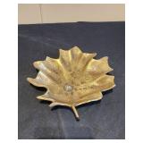 Vintage brass ashtray dish 9.5"