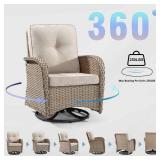 MeetLeisure Patio Swivel Glider Wicker Chairs  Ou