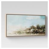 47 X 24 Watercolor Landscape Framed Canvas