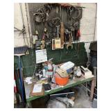 Metal Work Table / Contents on Table & On Wall