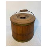 Antique Wooden Pail w/ Lid