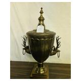 LARGE ANTIQUE BRASS ELK URN